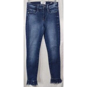 FRAME Denim Jeans ~ Le Skinny De Jeanne ~ Women's Size 24 ~ Fringe Hemmed